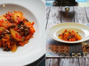 Салат из апельсина и моркови с тыквенными семечками
