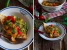 Пряный салат из овощей гриль с багетом