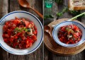 Простой салат/закуска из перцев, томатов и мяты